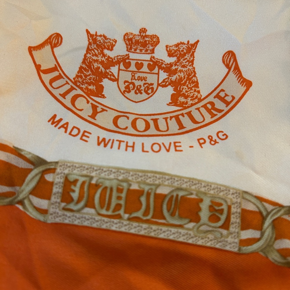 Juicy Couture “Made With Love” Silk Scarf – Early 2000s
